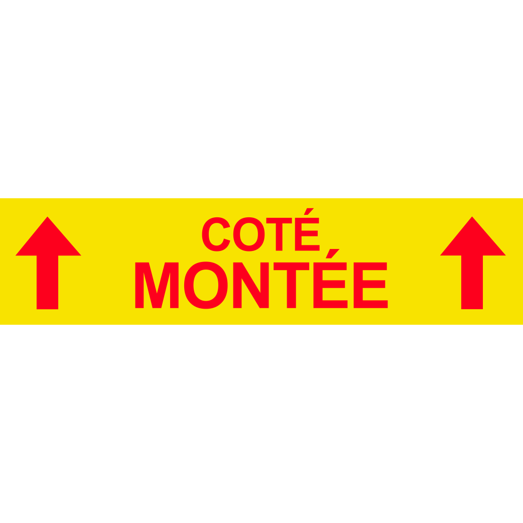 Coté montée vers haut jaune (29x7cm) - Sticker/autocollant