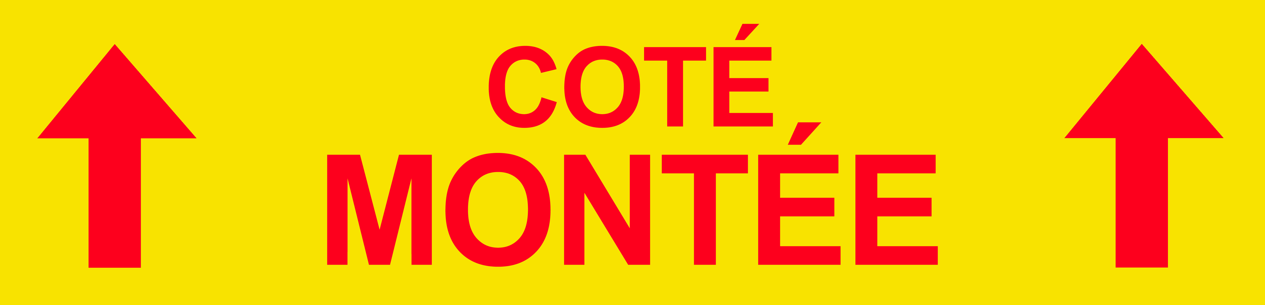 Coté montée vers haut jaune (29x7cm) - Sticker/autocollant