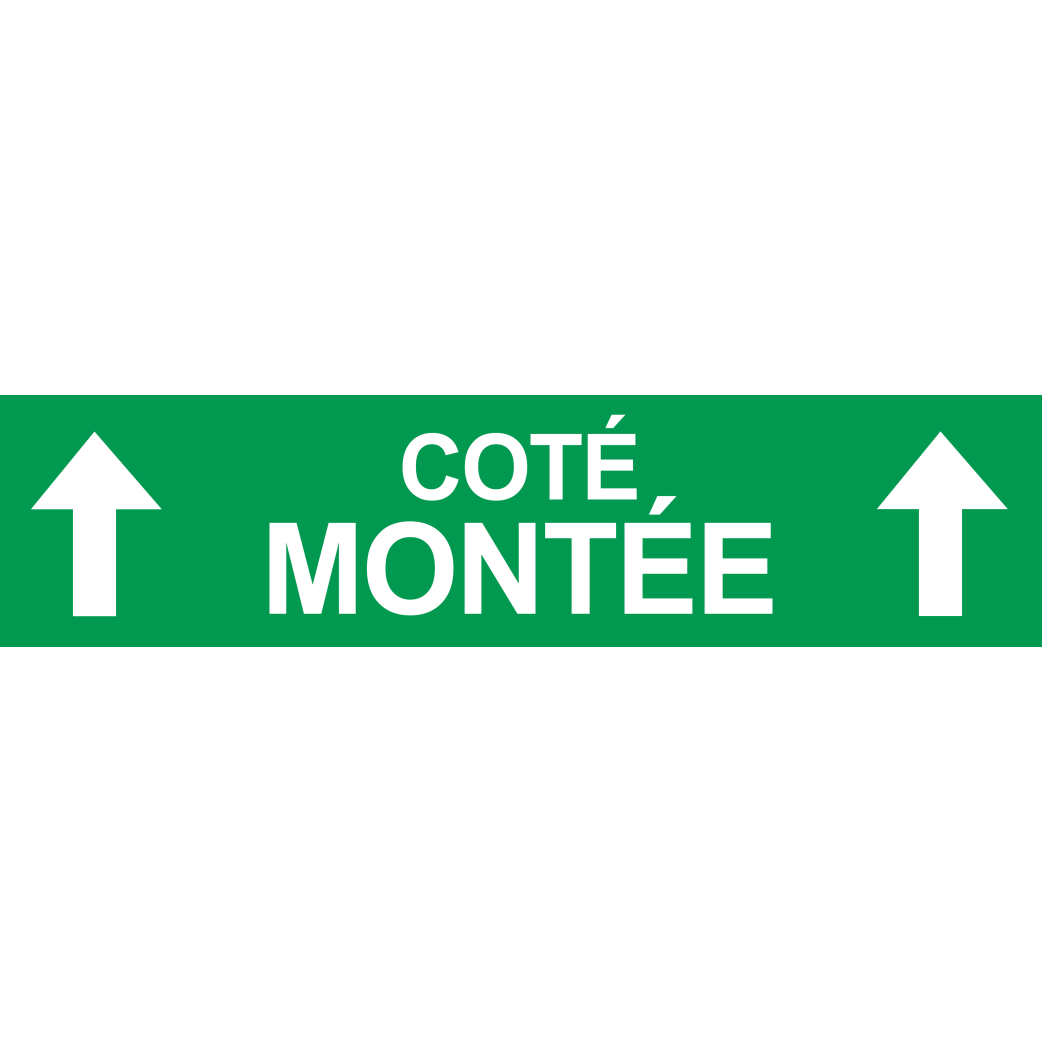 Coté montée vers haut vert (29x7cm) - Sticker/autocollant