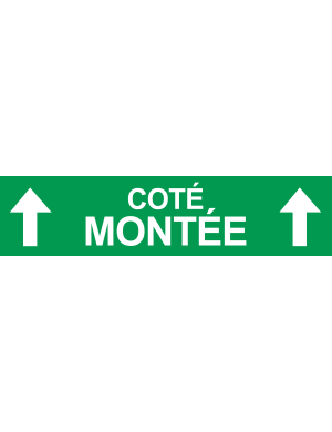Coté montée vers haut vert (29x7cm) - Sticker/autocollant