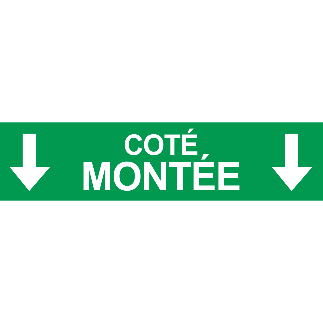 Coté montée vers bas vert (29x7cm) - Sticker/autocollant