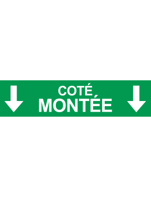 Coté montée vers bas vert (29x7cm) - Sticker/autocollant