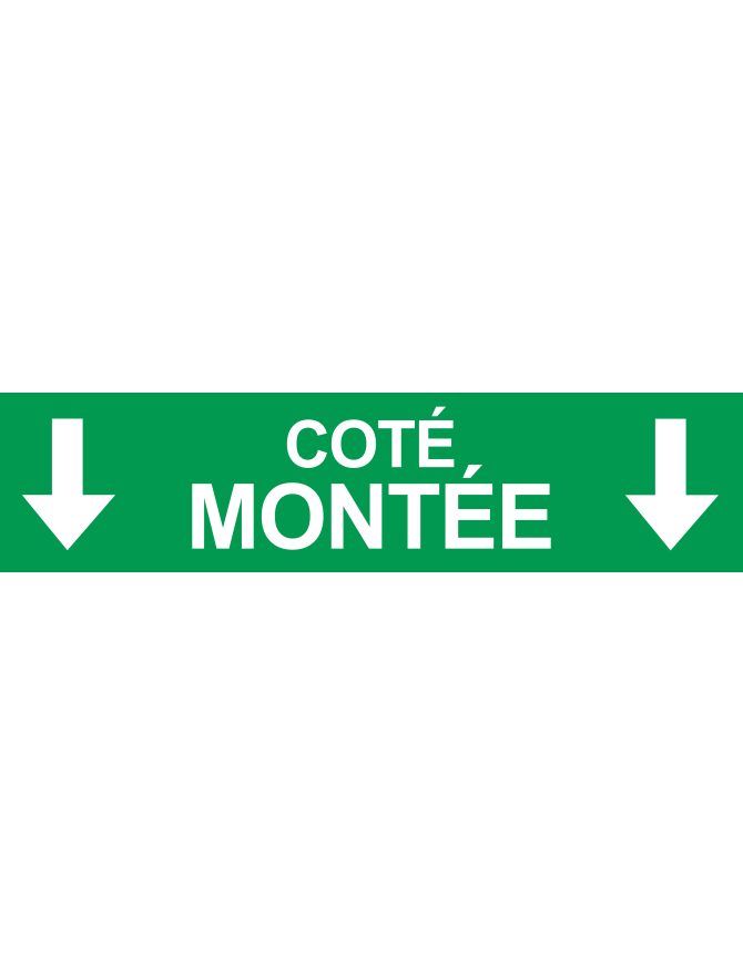 Coté montée vers bas vert (29x7cm) - Sticker/autocollant