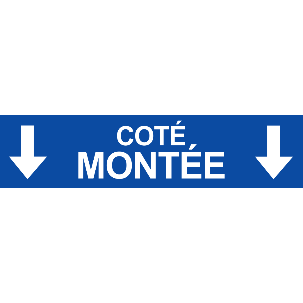 Coté montée vers bas bleu  (29x7cm) - Sticker/autocollant