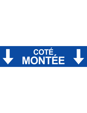 Coté montée vers bas bleu  (29x7cm) - Sticker/autocollant