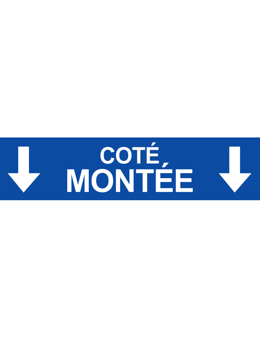 Coté montée vers bas bleu  (29x7cm) - Sticker/autocollant
