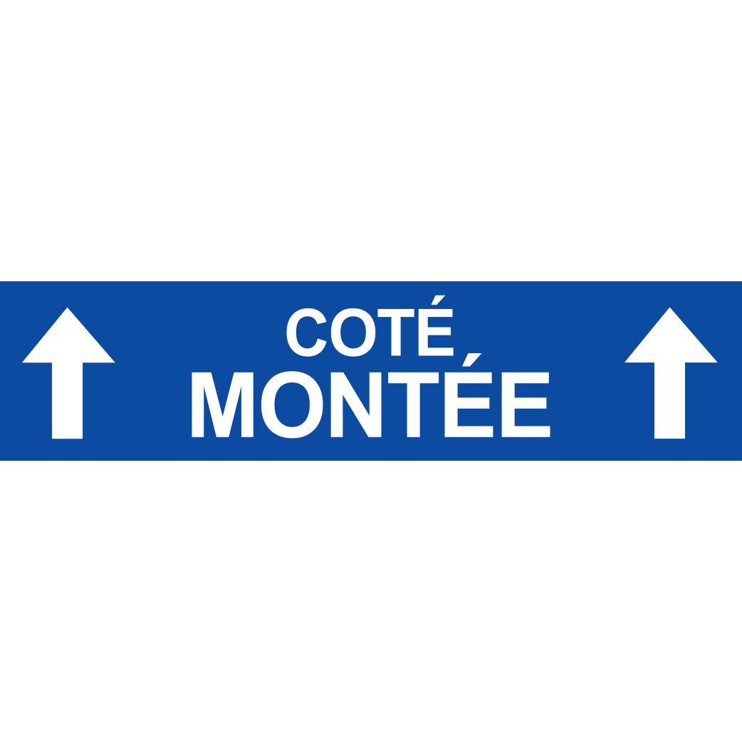 Coté montée vers haut bleu  (29x7cm) - Sticker/autocollant