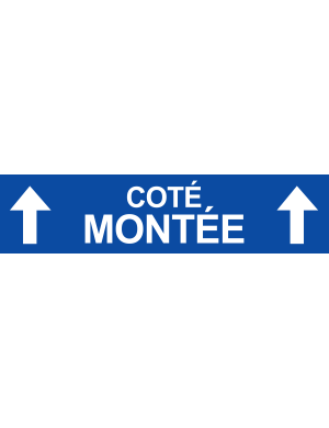 Coté montée vers haut bleu  (29x7cm) - Sticker/autocollant