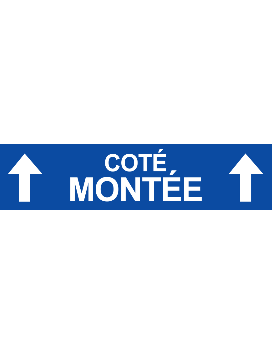 Coté montée vers haut bleu  (29x7cm) - Sticker/autocollant