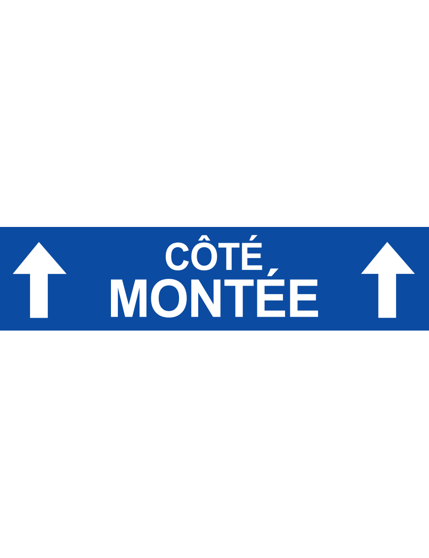 Coté montée vers haut bleu  (29x7cm) - Sticker/autocollant