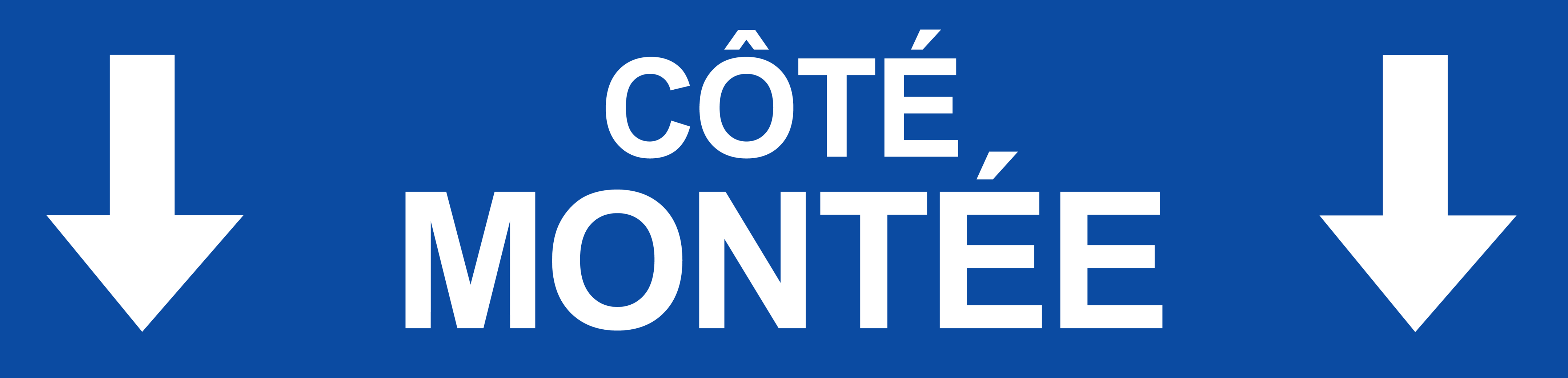 Coté montée vers bas bleu (29x7cm) - Sticker/autocollant