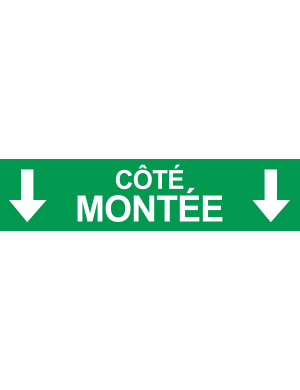 Coté montée vers bas vert (29x7cm) - Sticker/autocollant