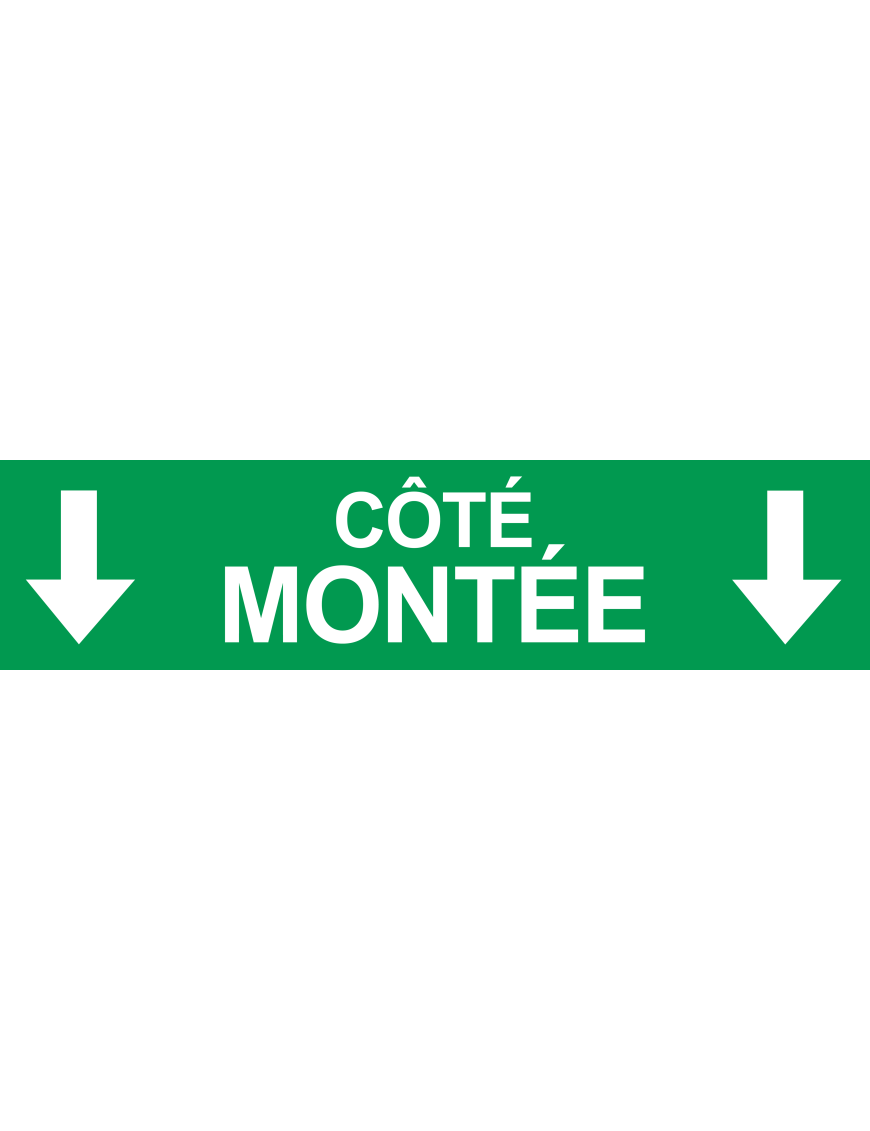 Coté montée vers bas vert (29x7cm) - Sticker/autocollant