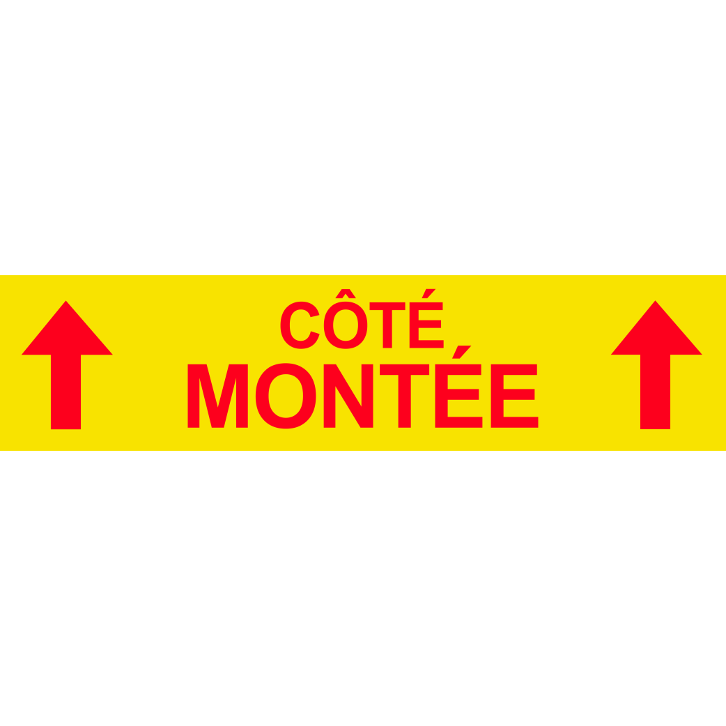 Coté montée vers haut jaune (29x7cm) - Sticker/autocollant
