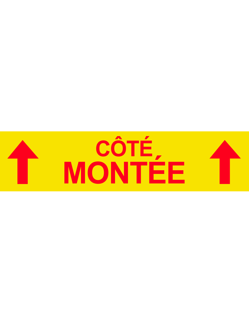 Coté montée vers haut jaune (29x7cm) - Sticker/autocollant