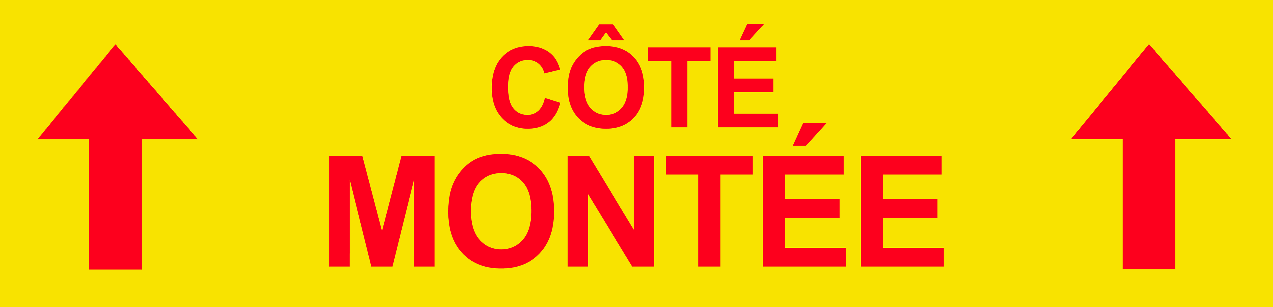 Coté montée vers haut jaune (29x7cm) - Sticker/autocollant