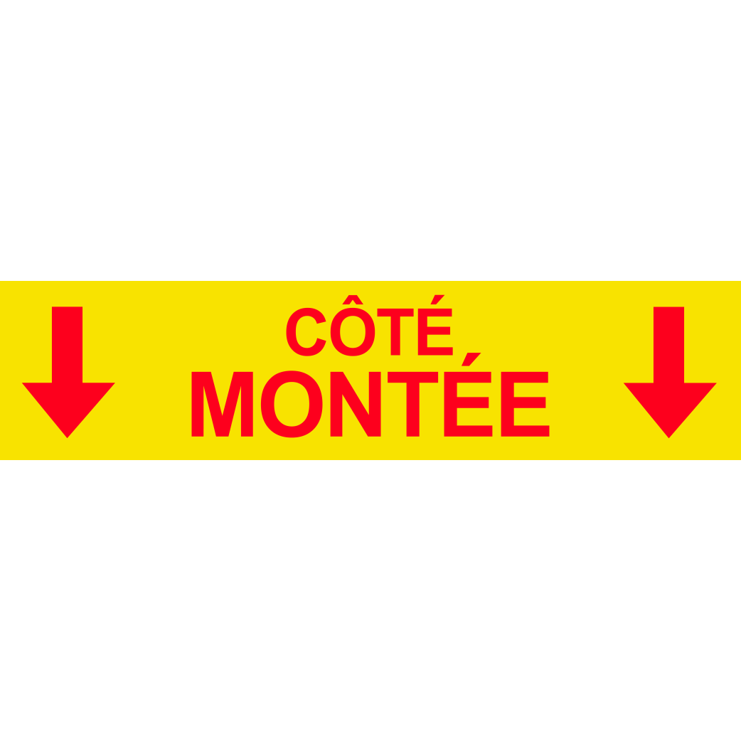 Coté montée vers bas jaune (29x7cm) - Sticker/autocollant