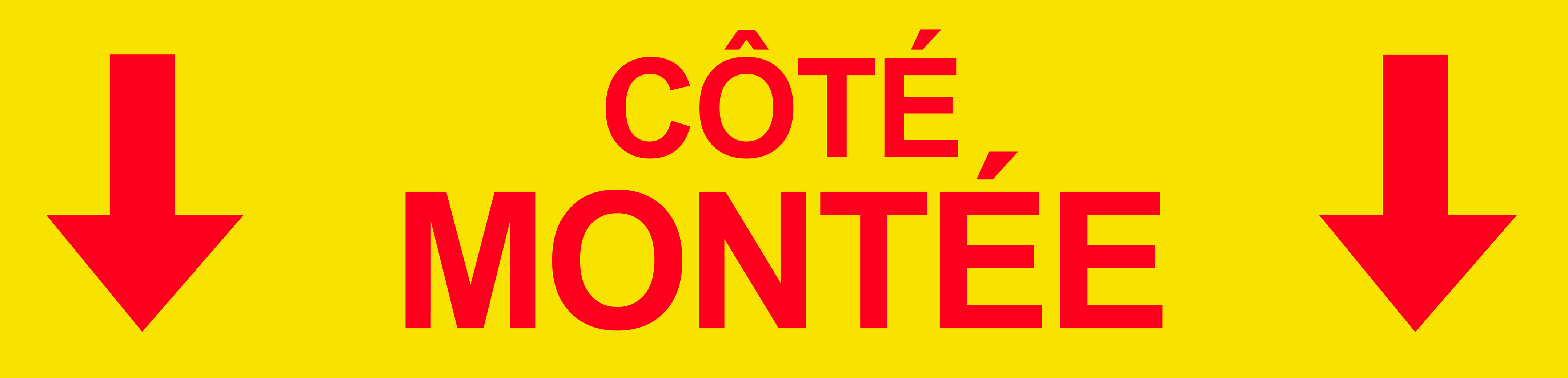 Coté montée vers bas jaune (29x7cm) - Sticker/autocollant