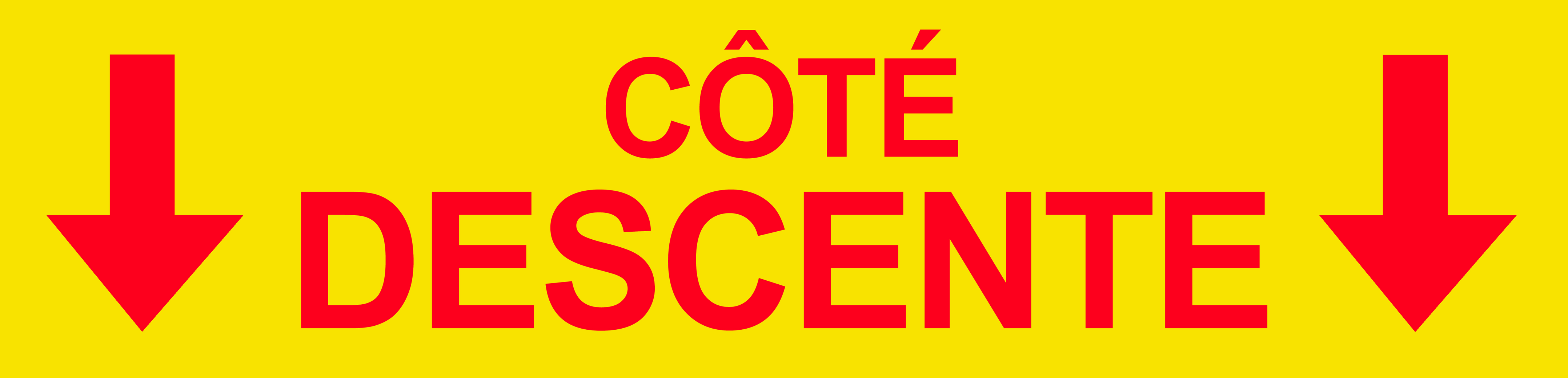 Coté descente vers bas jaune (29x7cm) - Sticker/autocollant