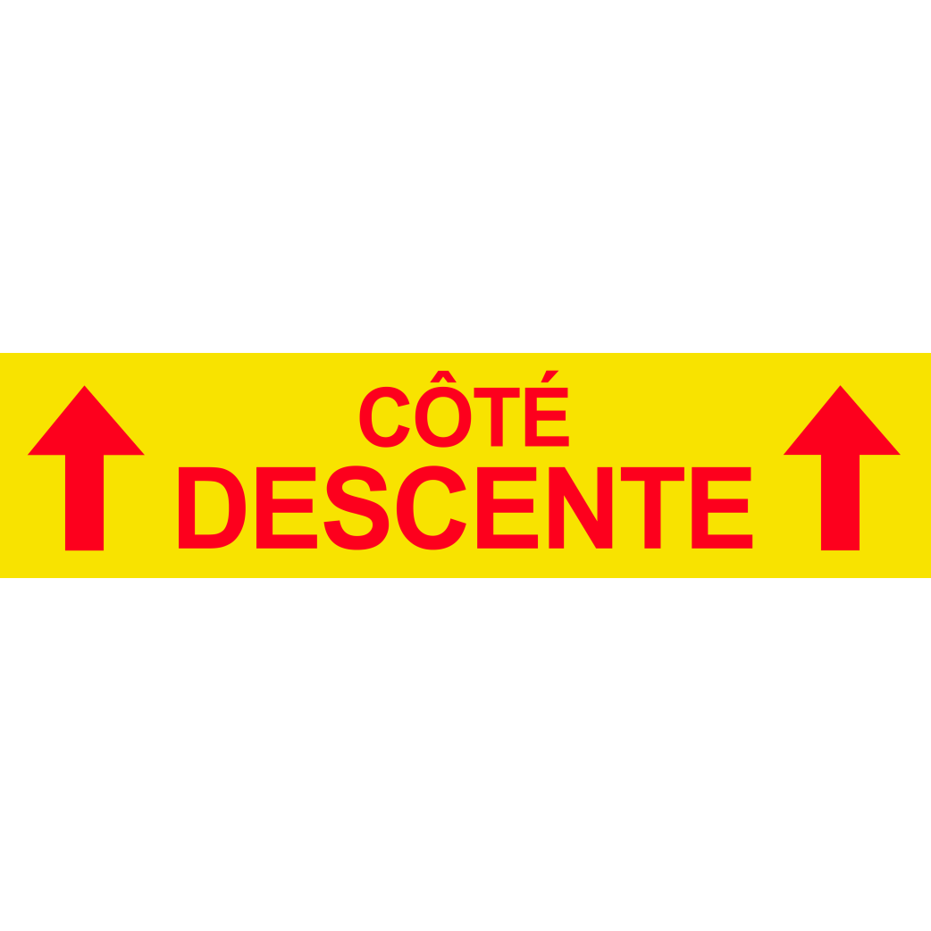 Coté descente vers haut jaune (29x7cm) - Sticker/autocollant