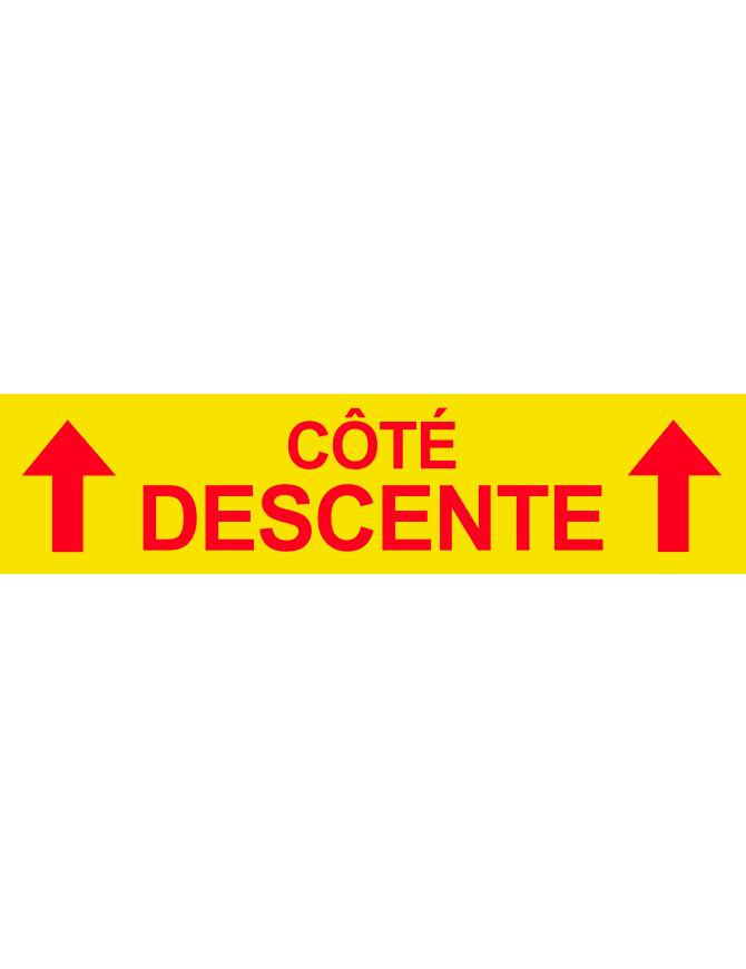 Coté descente vers haut jaune (29x7cm) - Sticker/autocollant