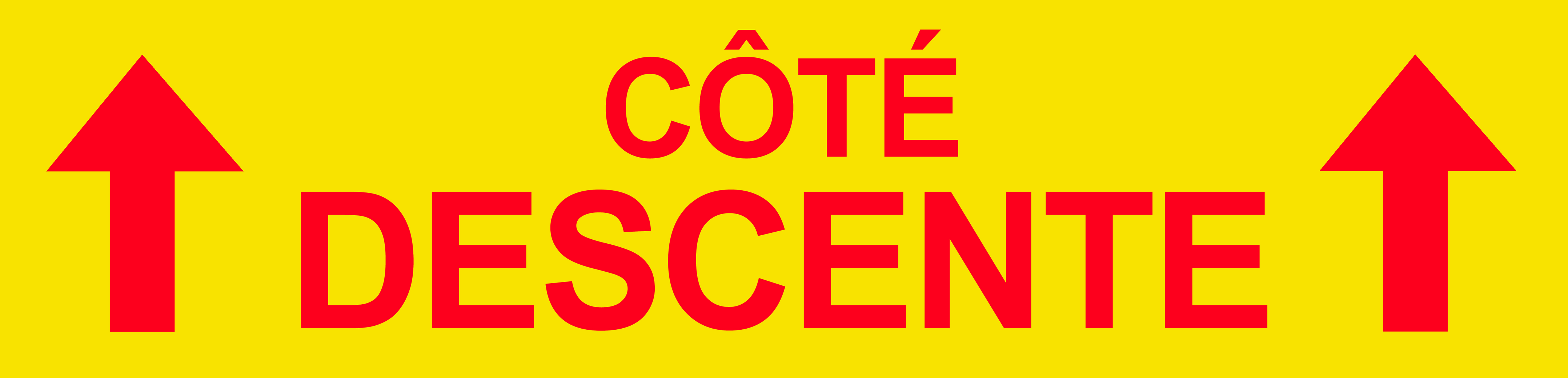 Coté descente vers haut jaune (29x7cm) - Sticker/autocollant
