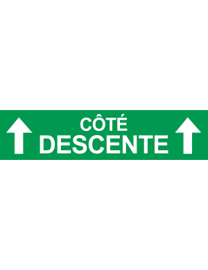 Coté descente vers haut vert (29x7cm) - Sticker/autocollant