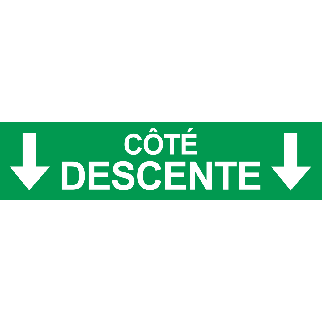 Coté descente vers bas vert (29x7cm) - Sticker/autocollant