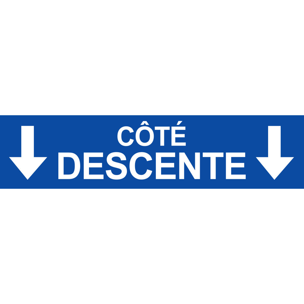 Coté descente vers bas bleu (29x7cm) - Sticker/autocollant