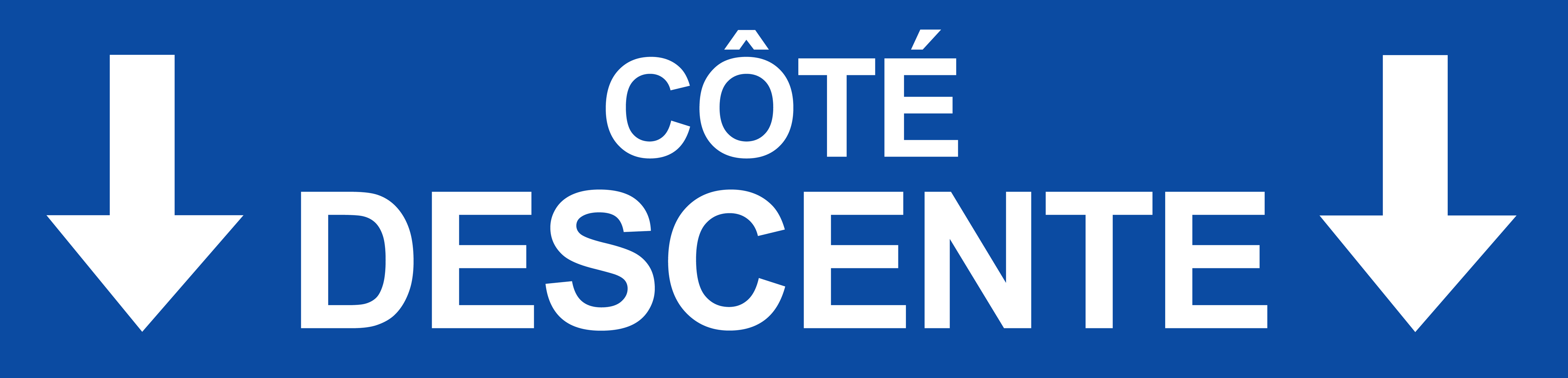 Coté descente vers bas bleu (29x7cm) - Sticker/autocollant
