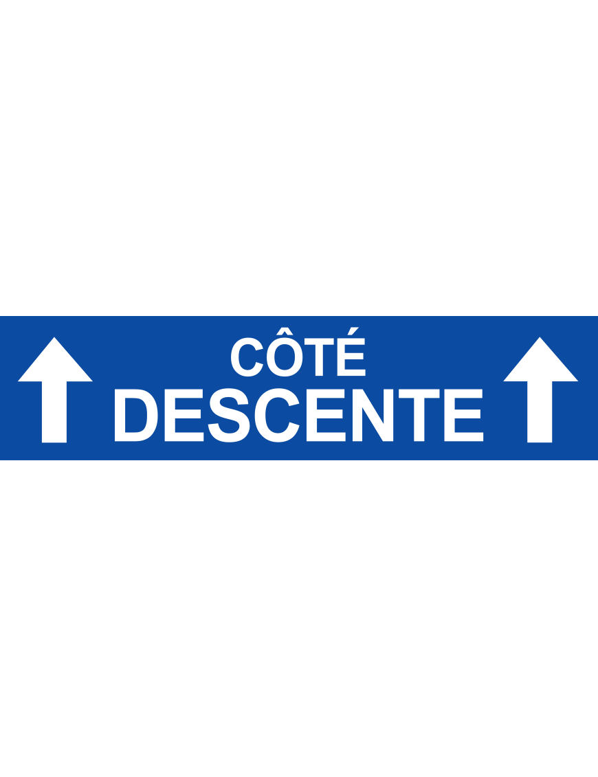 Coté descente vers haut bleu (29x7cm) - Sticker/autocollant