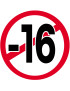 interdit moins 16 ans - 20cm - Sticker/autocollant