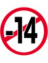 interdit moins 14 ans - 10cm - Sticker/autocollant