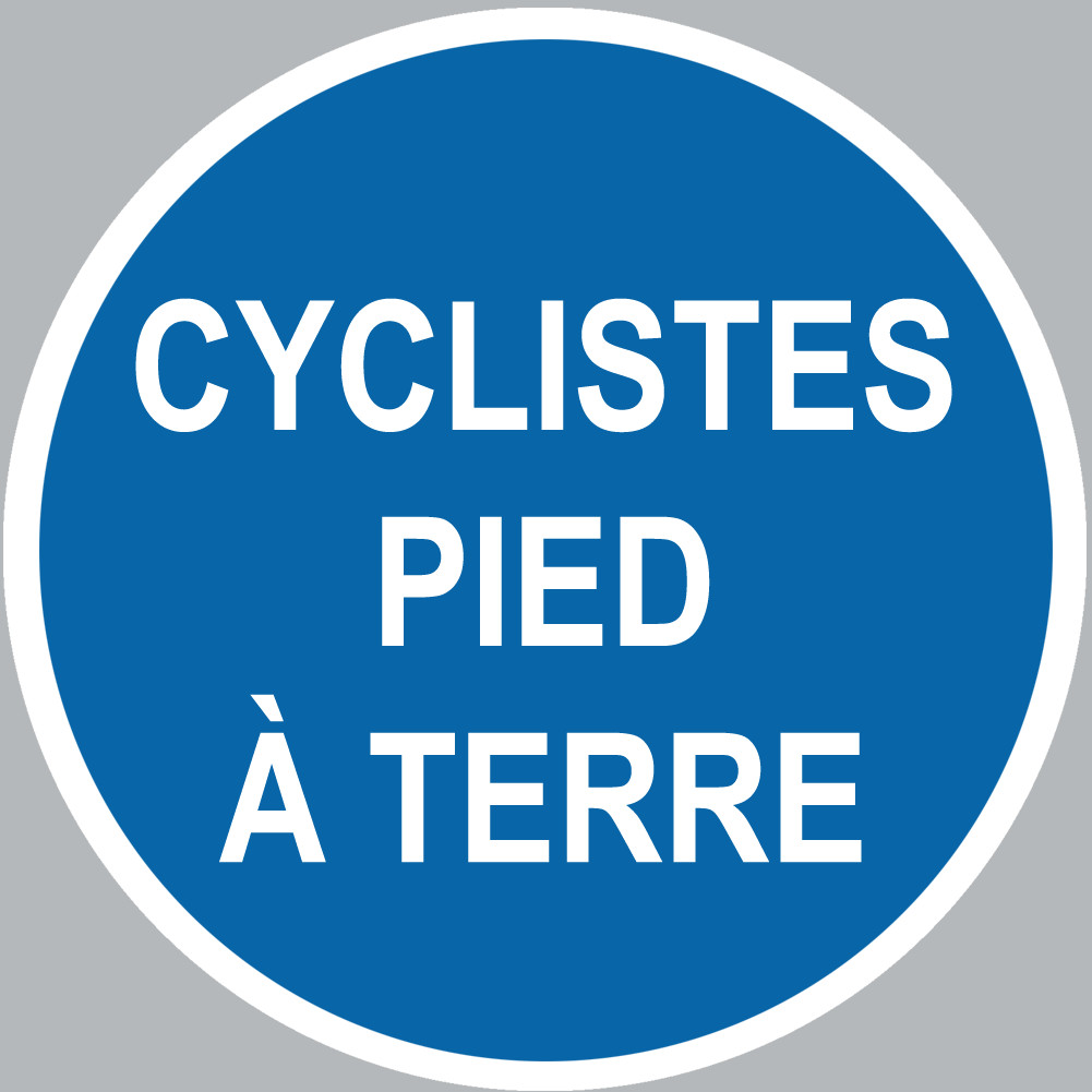 cyclistes trottinettes pied à terre - 5cm - Sticker/autocollant