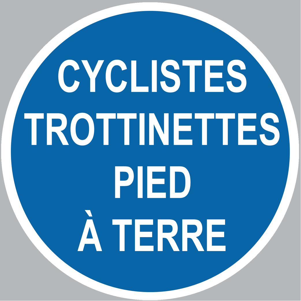 cyclistes trottinettes pied à terre - 15cm - Sticker/autocollant