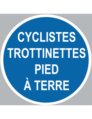 cyclistes trottinettes pied à terre - 15cm - Sticker/autocollant