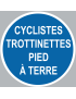 cyclistes trottinettes pied à terre - 20cm - Sticker/autocollant