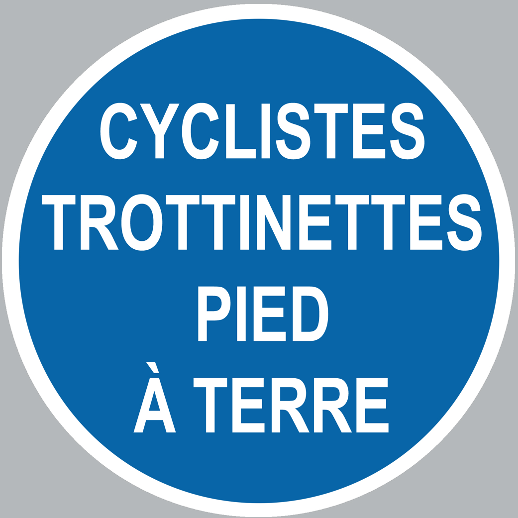 cyclistes trottinettes pied à terre - 20cm - Sticker/autocollant