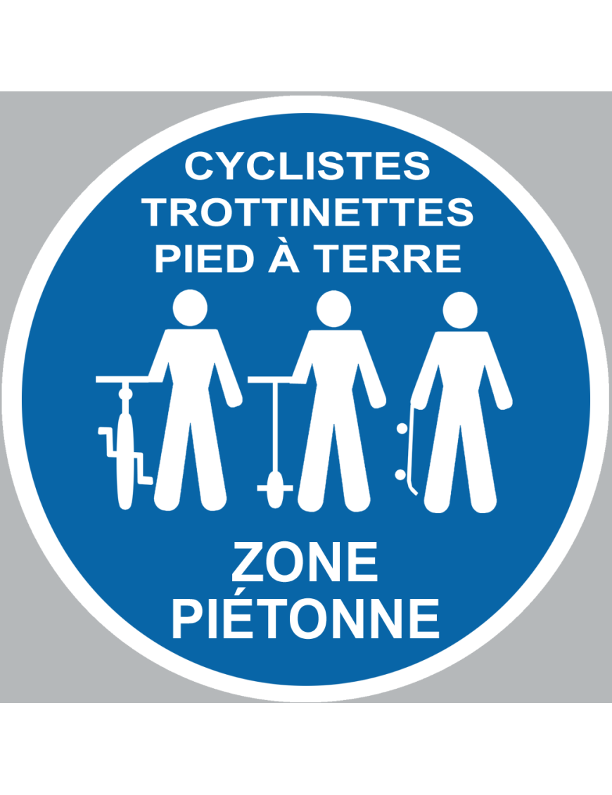 Picto cyclistes trottinettes pied à terre - 5cm - Sticker/autocollant