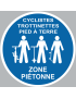 Picto cyclistes trottinettes pied à terre - 5cm - Sticker/autocollant