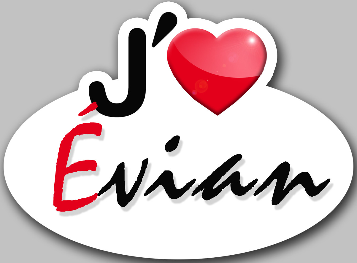 J'aime Evian - 15x11cm - Sticker/autocollant