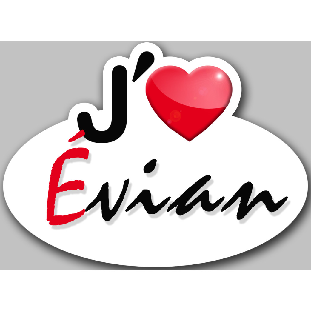 J'aime Evian - 5x3.7cm - Sticker/autocollant