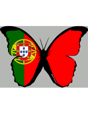 effet papillon Portugais - 10x7cm - Sticker/autocollant