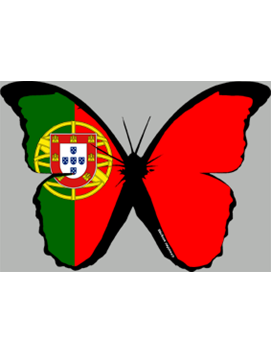 effet papillon Portugais - 10x7cm - Sticker/autocollant