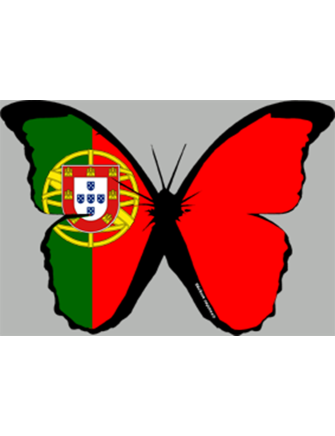effet papillon Portugais - 10x7cm - Sticker/autocollant