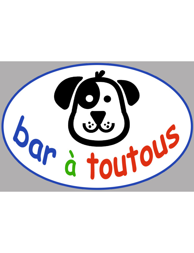 Bar à toutous (15x10cm) - Sticker/autocollant