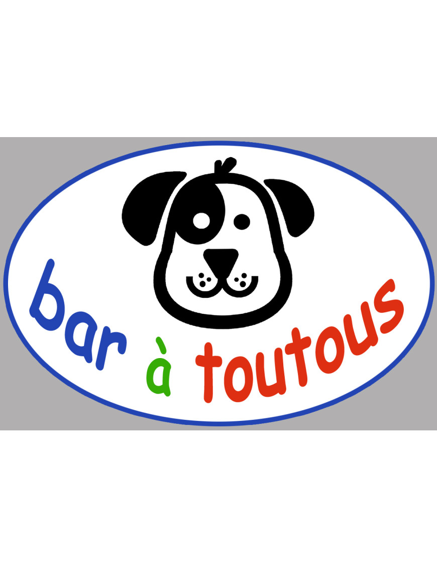 Bar à toutous (10x6.7cm) - Sticker/autocollant