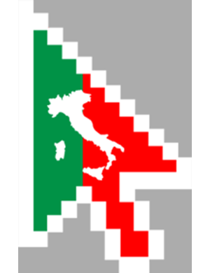 curseur flèche italienne - 10x6.3cm - Sticker/autocollant