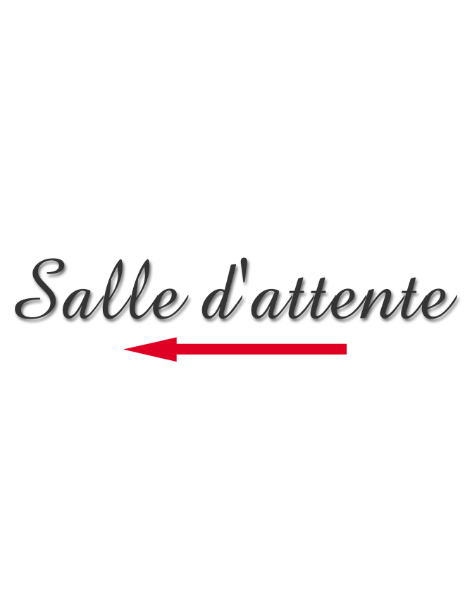 Salle d'attente direction gauche A (28x8cm) - Sticker/autocollant