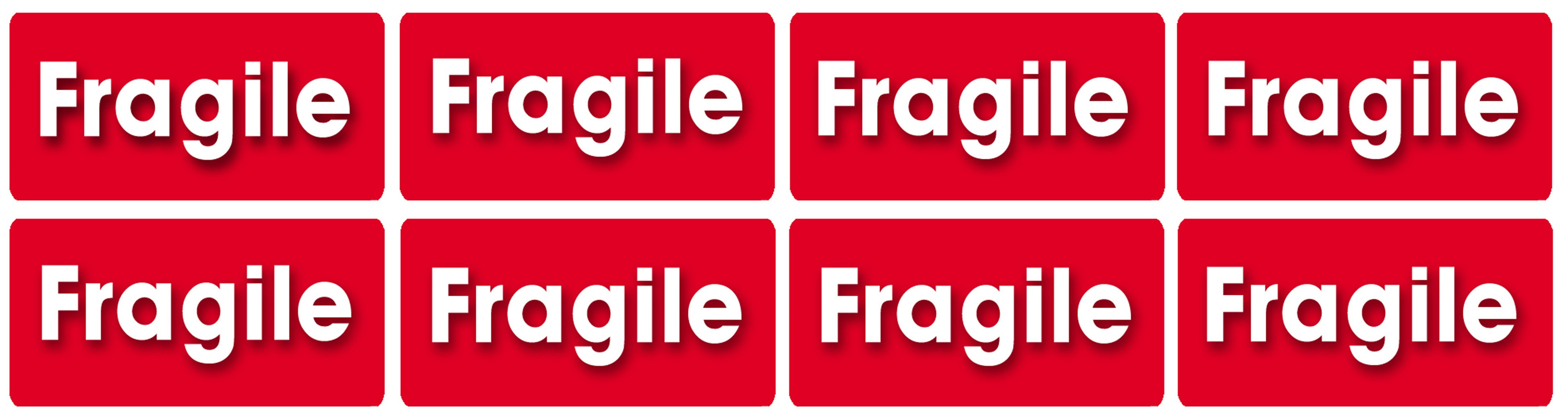 Fragile (8 fois 6x3cm) - Sticker/autocollant